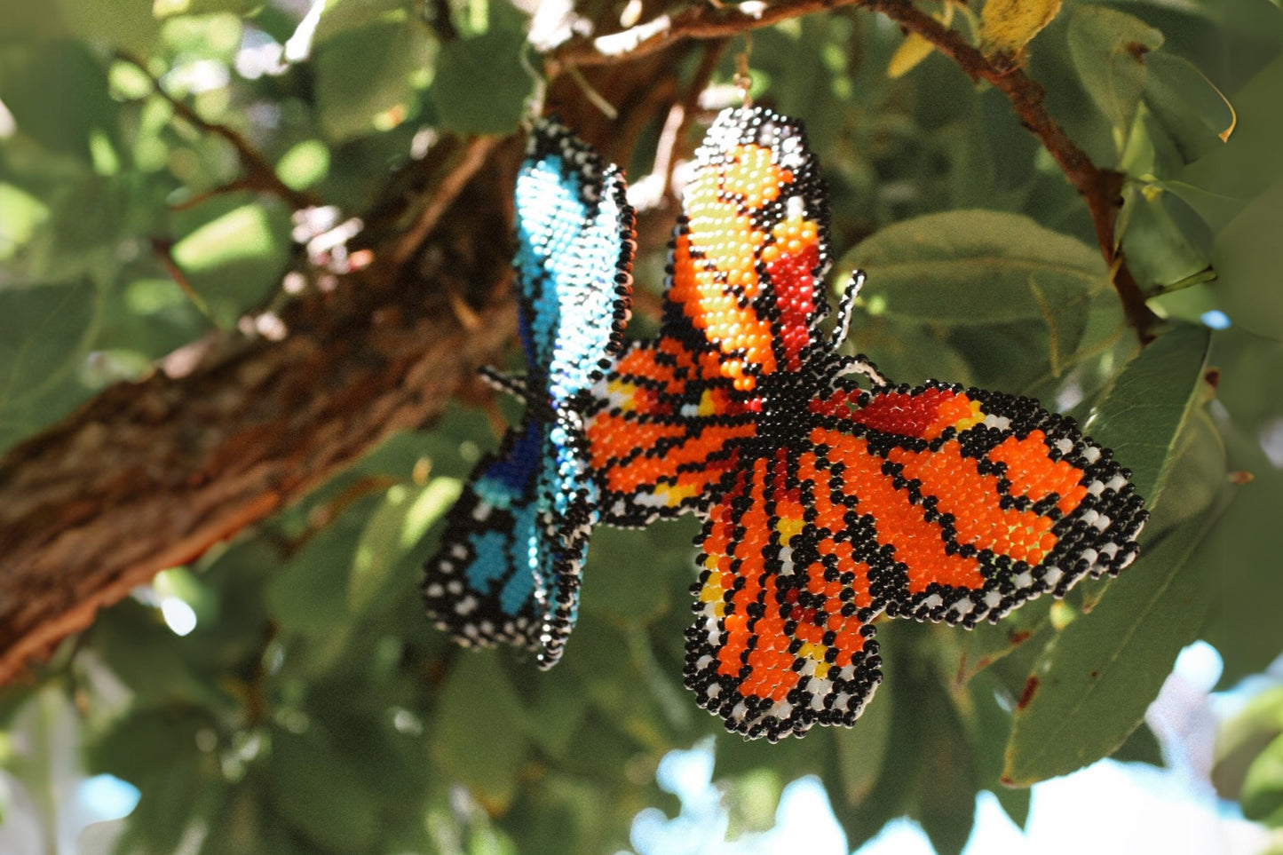 BEADED BUTTERFLY EARRINGS