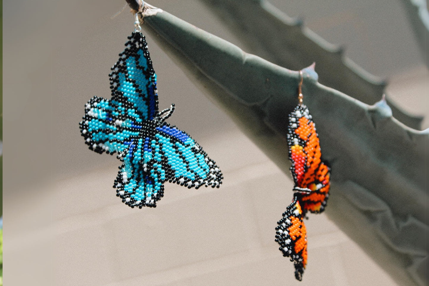 BEADED BUTTERFLY EARRINGS