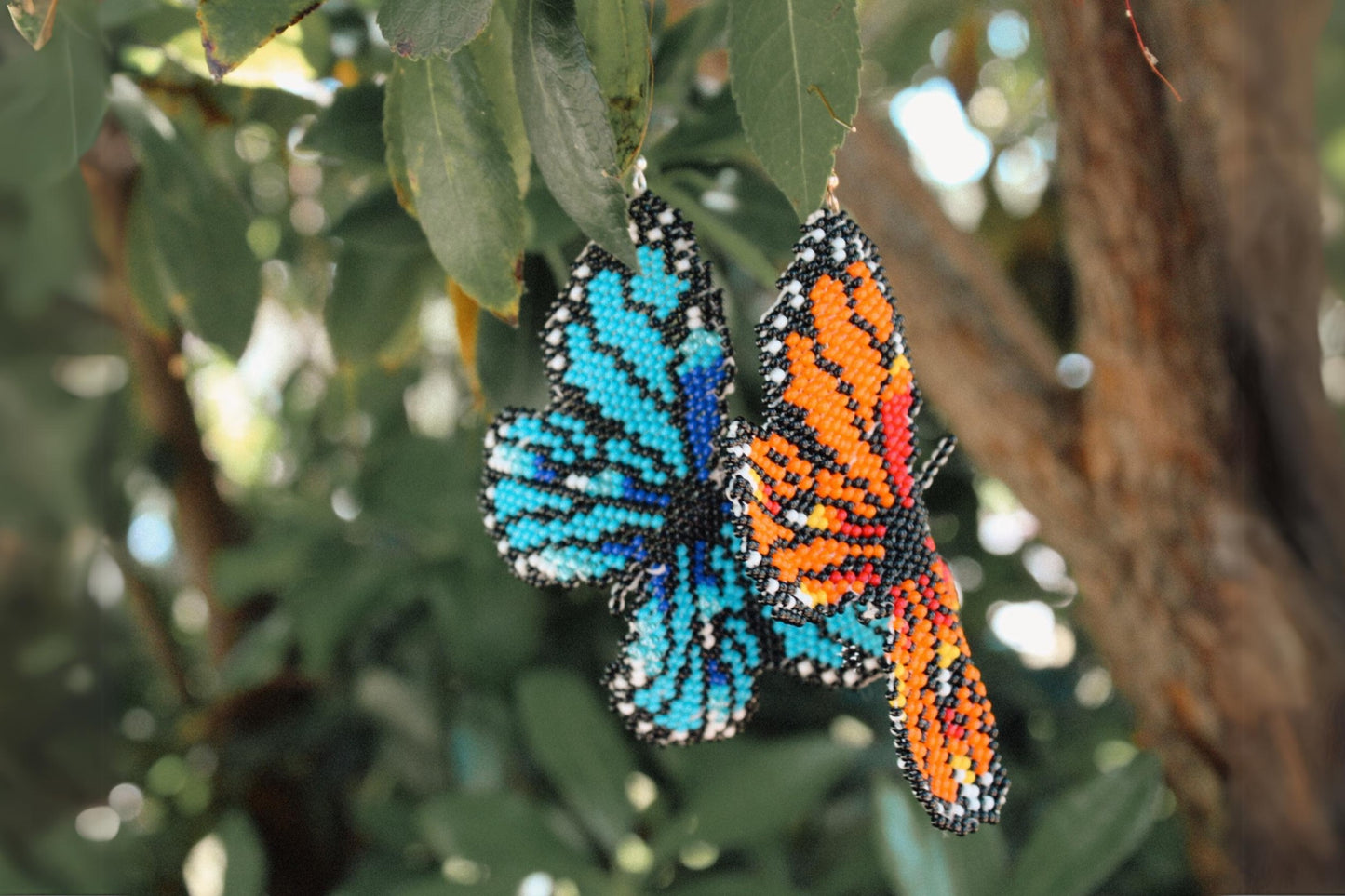 BEADED BUTTERFLY EARRINGS