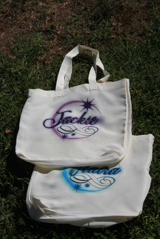 AIRBRUSH STYLE NAME TOTE BAG